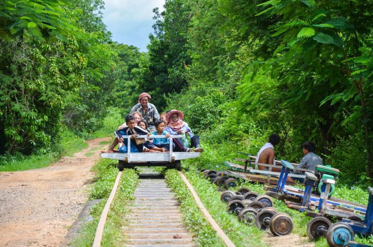 Discover bamboo train Battambang Cambodia