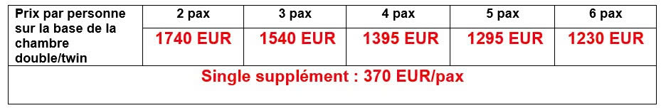 prix du voyage