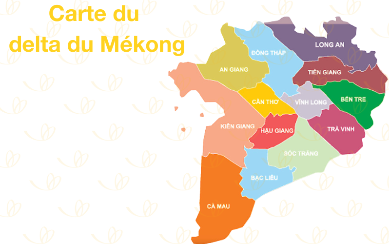 Carte du delta du Mékong