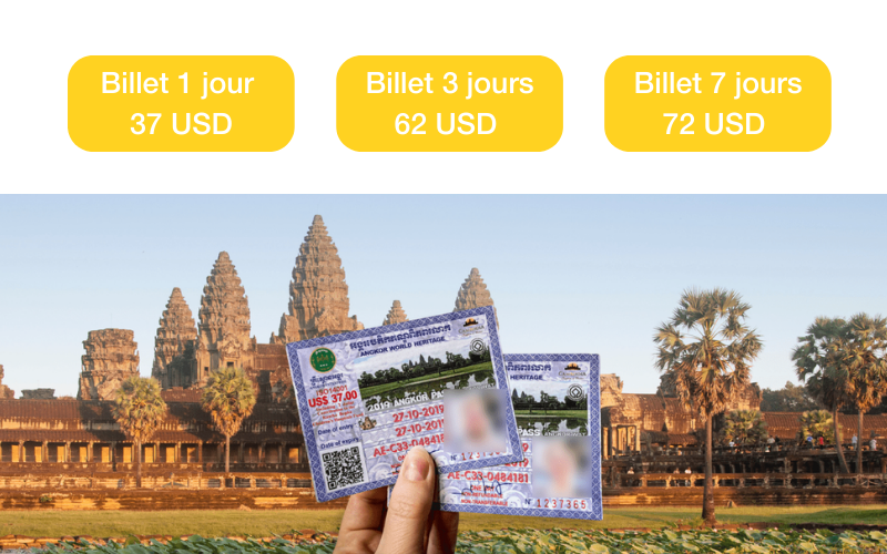 Billet pour entrer les Cambodge temples d'Angkor