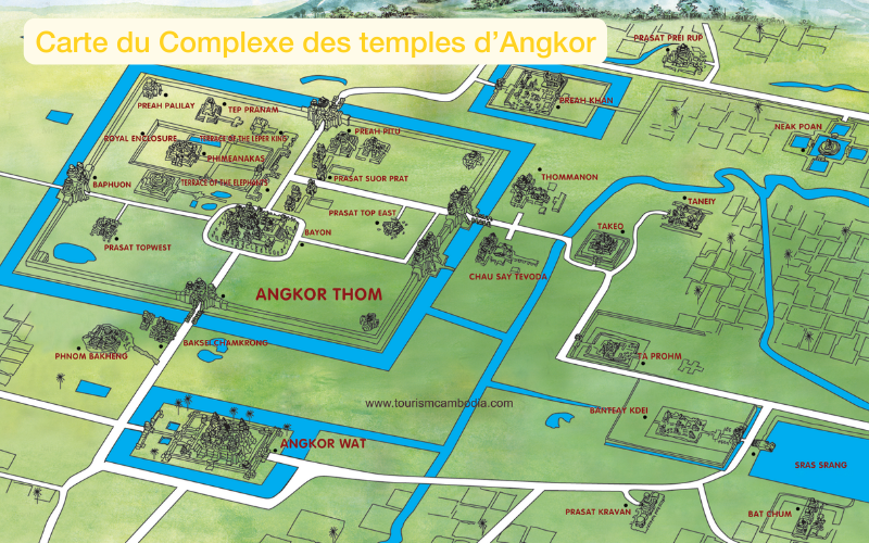 Carte du site d'Angkor