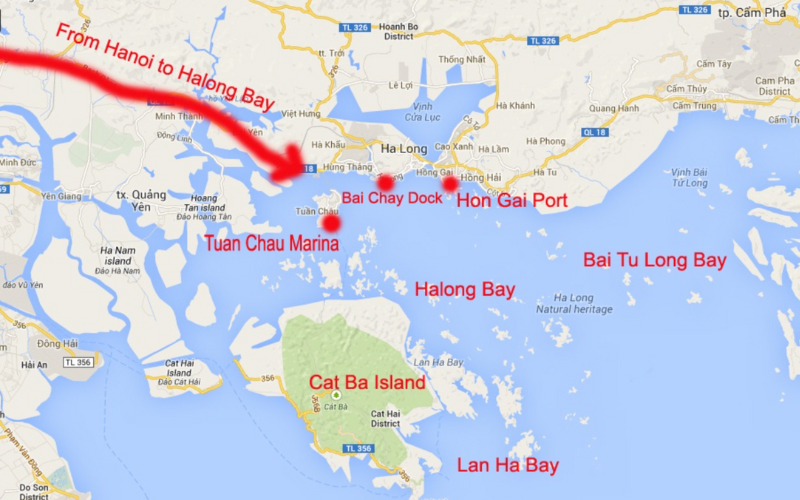 carte de la baie d'Ha Long 