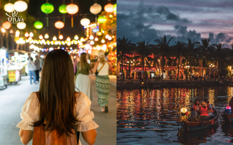 Il Mercato Notturno di Hoi An, dove i visitatori possono assaporare la cucina locale e acquistare souvenir artigianali.
