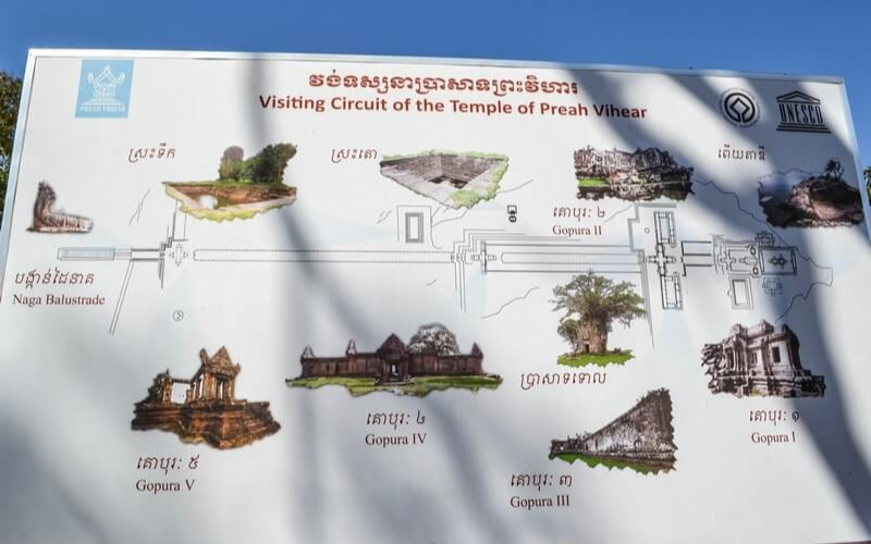  carte de visite du temple Preah Vihear