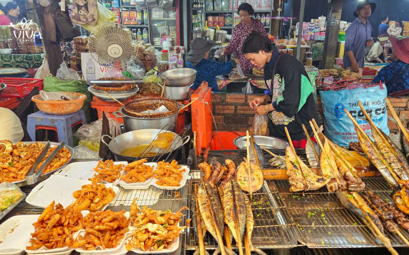 Explore the bustling Crab Market for the freshest seafood, including the iconic Kampot pepper crab
