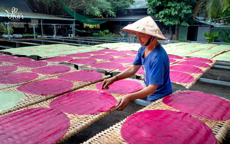 Learn the art of traditional rice paper-making, a staple of Vietnamese cuisine, and immerse yourself in local culture