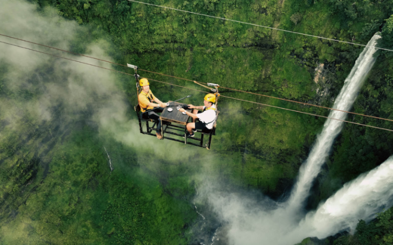 Aventure en tyrolienne aux chutes Tad Fane