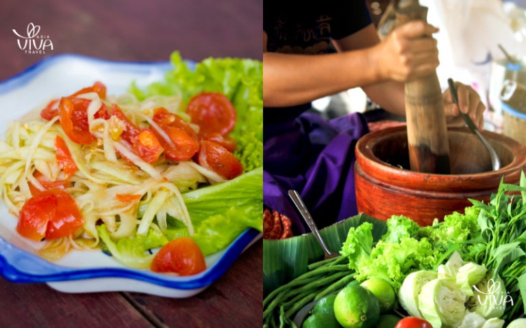 A refreshing, spicy mix of papaya, chili, and lime—Lao’s take on the iconic green papaya salad