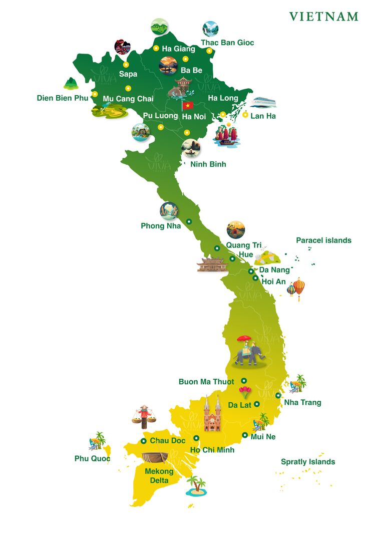 Mappa Vietnam by Asia Viva Travel
