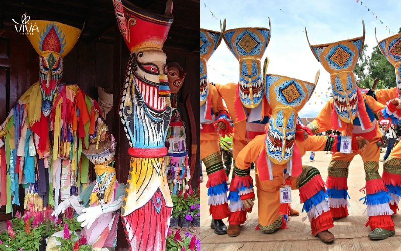 Maschere colorate nel Carnevale dei Fantasmi