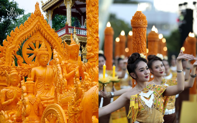 Sculture di cera per celebrare il Buddha