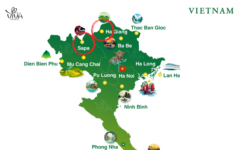 Mappa del Nord Vietnam_ dove si trovano Sapa e Ha Giang