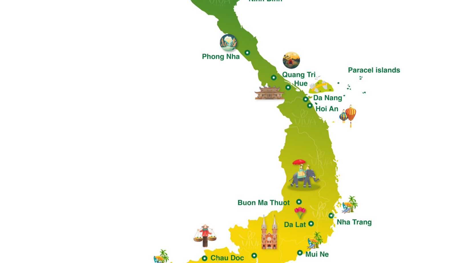 Central Vietnam Travel map