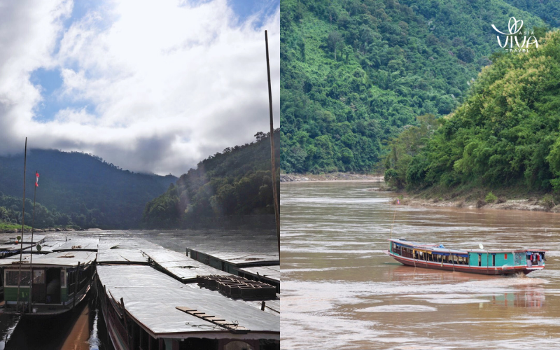 Dry vs rainy season in Pakbeng