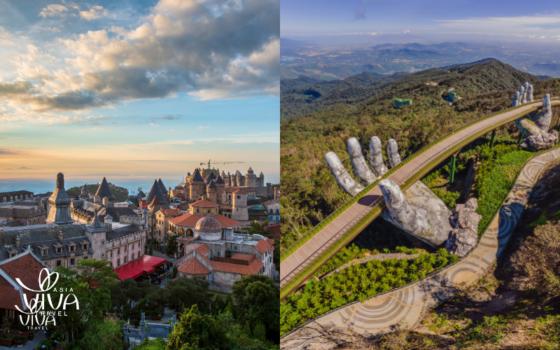 The future meets the clouds_ The iconic Golden Bridge at Ba Na Hills