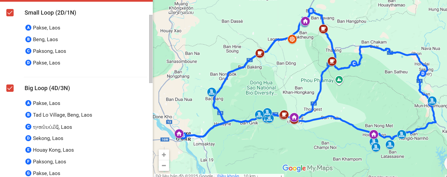 Bolaven Plateau map