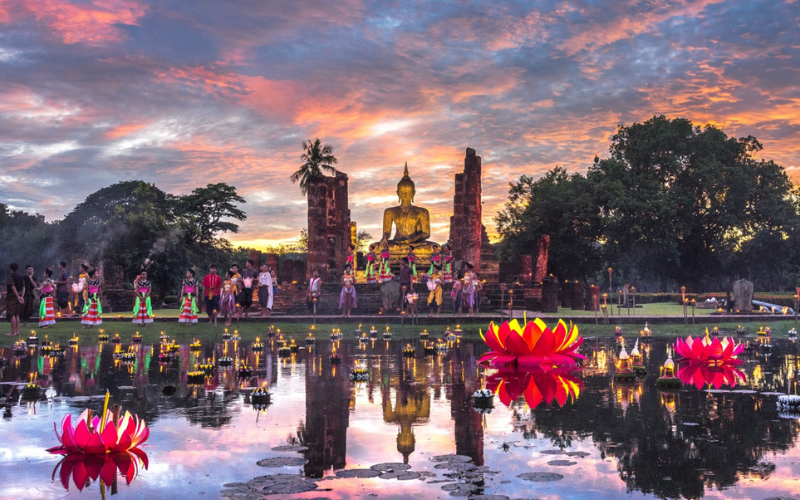 La beauté du Ayutthaya, ancienne capitale du Siam 