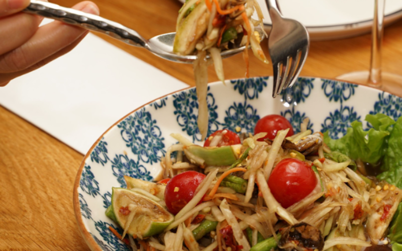 Som Tam traditionnel, salade de papaye Isan
